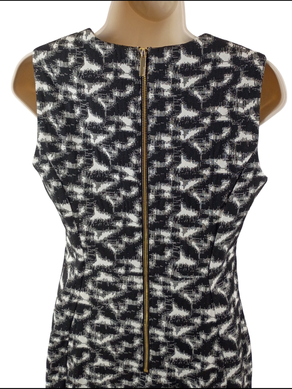 Calvin Klein Black and White Sleeveless Sheath Midi Dress - Picture 5 of 9